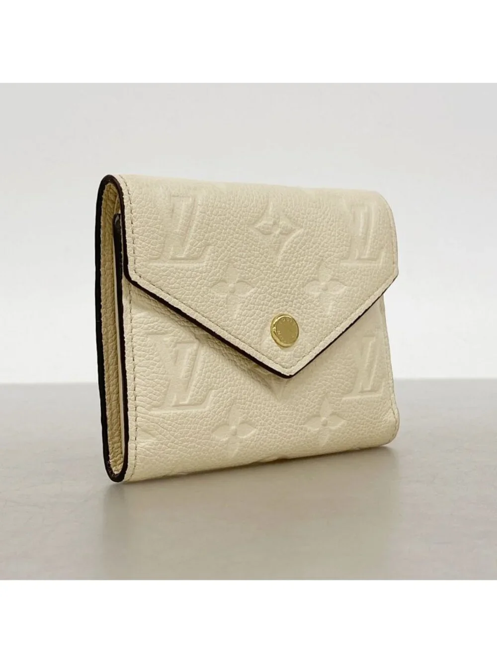 Louis Vuitton Trifold Wallet Monogram Empreinte Portefeuille Victorine Cream